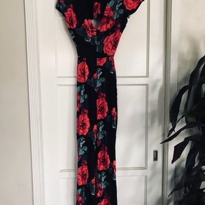 FLARED FLORAL JUMPSUIT